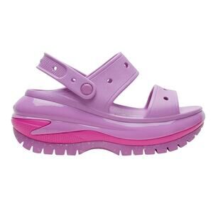 Crocs Mega Crush Sandals Bubble Purple Platform Chunky Slip On Womens 8 Retro